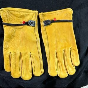 Wells Lamont Washable Leather Work Gloves Cowhide Yellow Size L